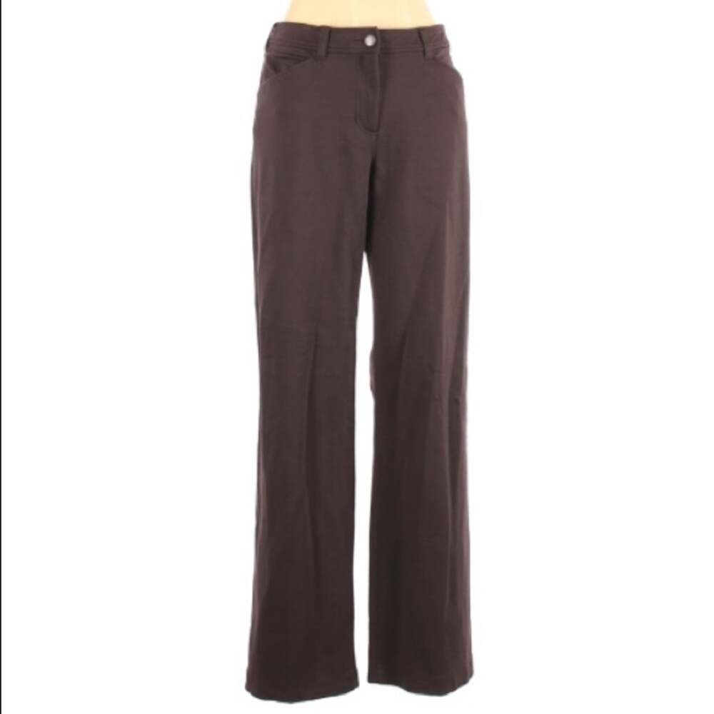 Eileen Fisher Brown Straight Leg Trouser Pants Womens M Preppy Academia Fall